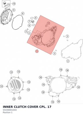 Diagram preview: INNER CLUTCH COVER CPL.     17 (55430001044)