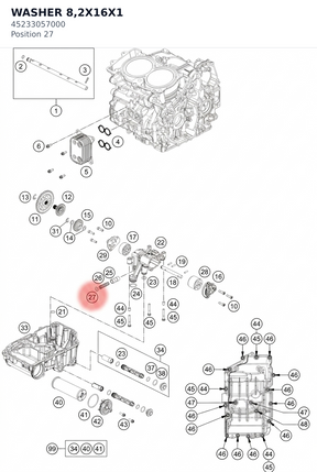 Diagram preview: WASHER 8,2X16X1 (45233057000)