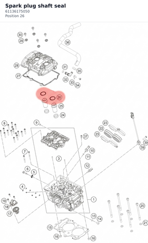 Diagram preview: Spark plug shaft seal (61136175050)