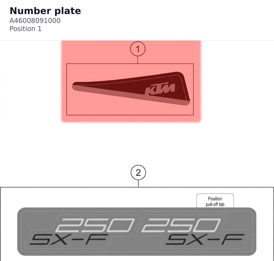 Diagram preview: Number plate (A46008091000)