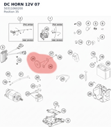 Diagram preview: DC HORN 12V 07 (50311060200)