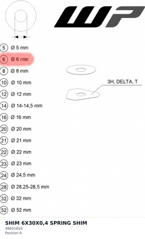 Diagram preview: SHIM 6X30X0,4 SPRING SHIM (48601850)