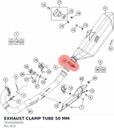 Diagram preview: EXHAUST CLAMP TUBE 50 MM (76105058000)