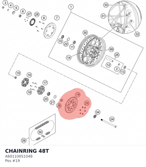 Diagram preview: CHAINRING 48T (A60110051048)