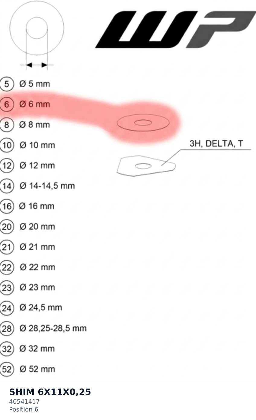 Diagram preview: SHIM 6X11X0,25 (40541417)