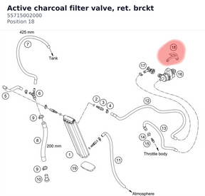 Diagram preview: Active charcoal filter valve, ret. brckt (55715002000)