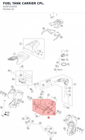 Diagram preview: FUEL TANK CARRIER CPL. (61907013055)