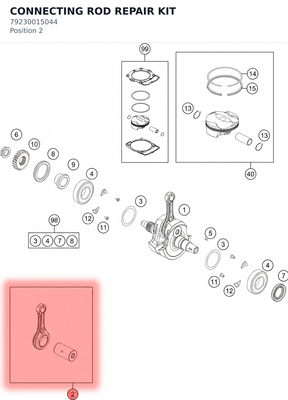 Diagram preview: CONNECTING ROD REPAIR KIT (79230015044)