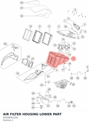 Diagram preview: AIR FILTER HOUSING LOWER PART (60306001200)