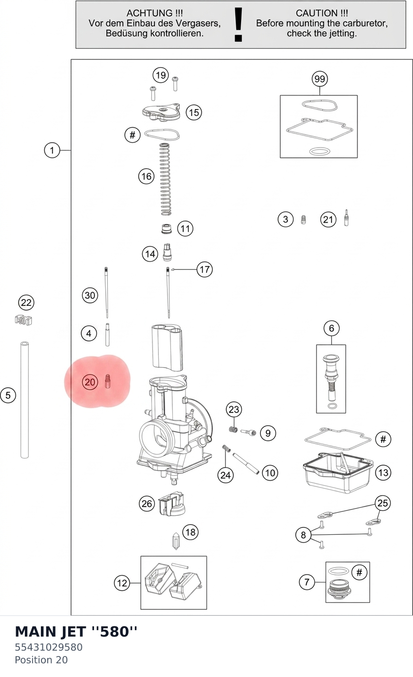 Diagram preview: MAIN JET ''580'' (55431029580)