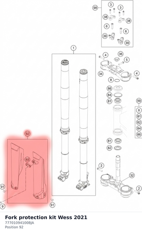 Diagram preview: Fork protection kit Wess 2021 (77701094100BJA)