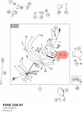 Diagram preview: FUSE 15A                    07 (75011088015)