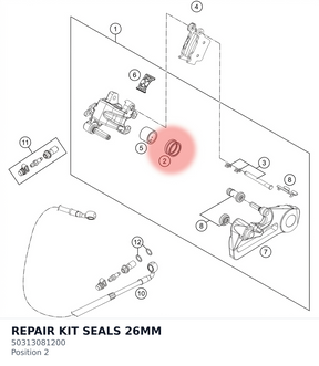 Diagram preview: REPAIR KIT SEALS 26MM (50313081200)