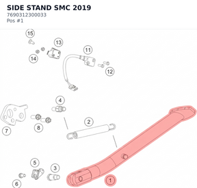 Diagram preview: SIDE STAND SMC 2019 (7690312300033)