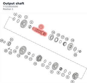 Diagram preview: Output shaft (77233010100)