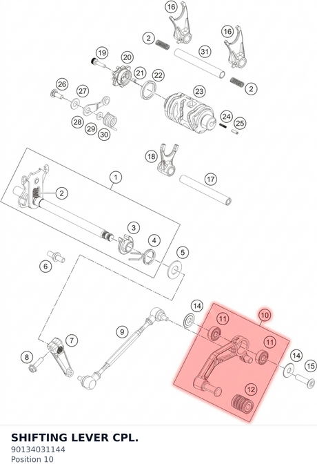 Diagram preview: SHIFTING LEVER CPL. (90134031144)