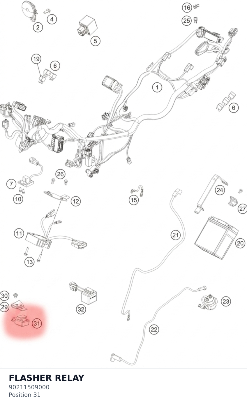 Diagram preview: FLASHER RELAY (90211509000)