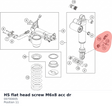 Diagram preview: HS flat head screw M6x8 acc dr (00700005)