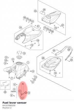 Diagram preview: Fuel lever sensor (64107080200)