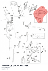 Diagram preview: MIRROR L/S CPL. W. FLASHER (69012040100)