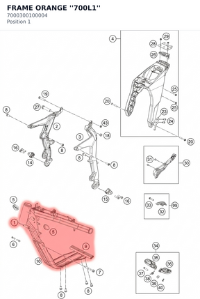 Diagram preview: FRAME ORANGE ''700L1'' (7000300100004)
