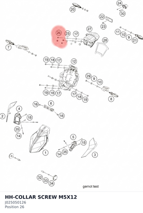 Diagram preview: HH-COLLAR SCREW M5X12 (J025050126)