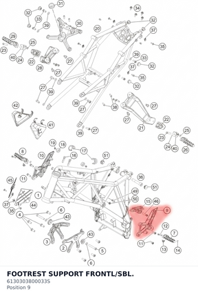 Diagram preview: FOOTREST SUPPORT FRONTL/SBL. (6130303800033S)