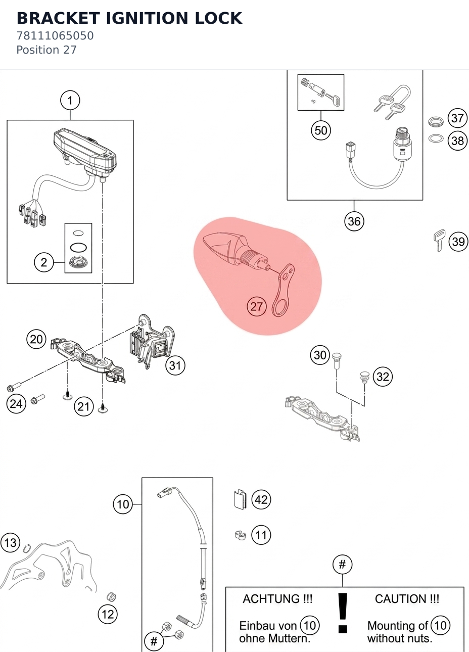 Diagram preview: BRACKET IGNITION LOCK (78111065050)