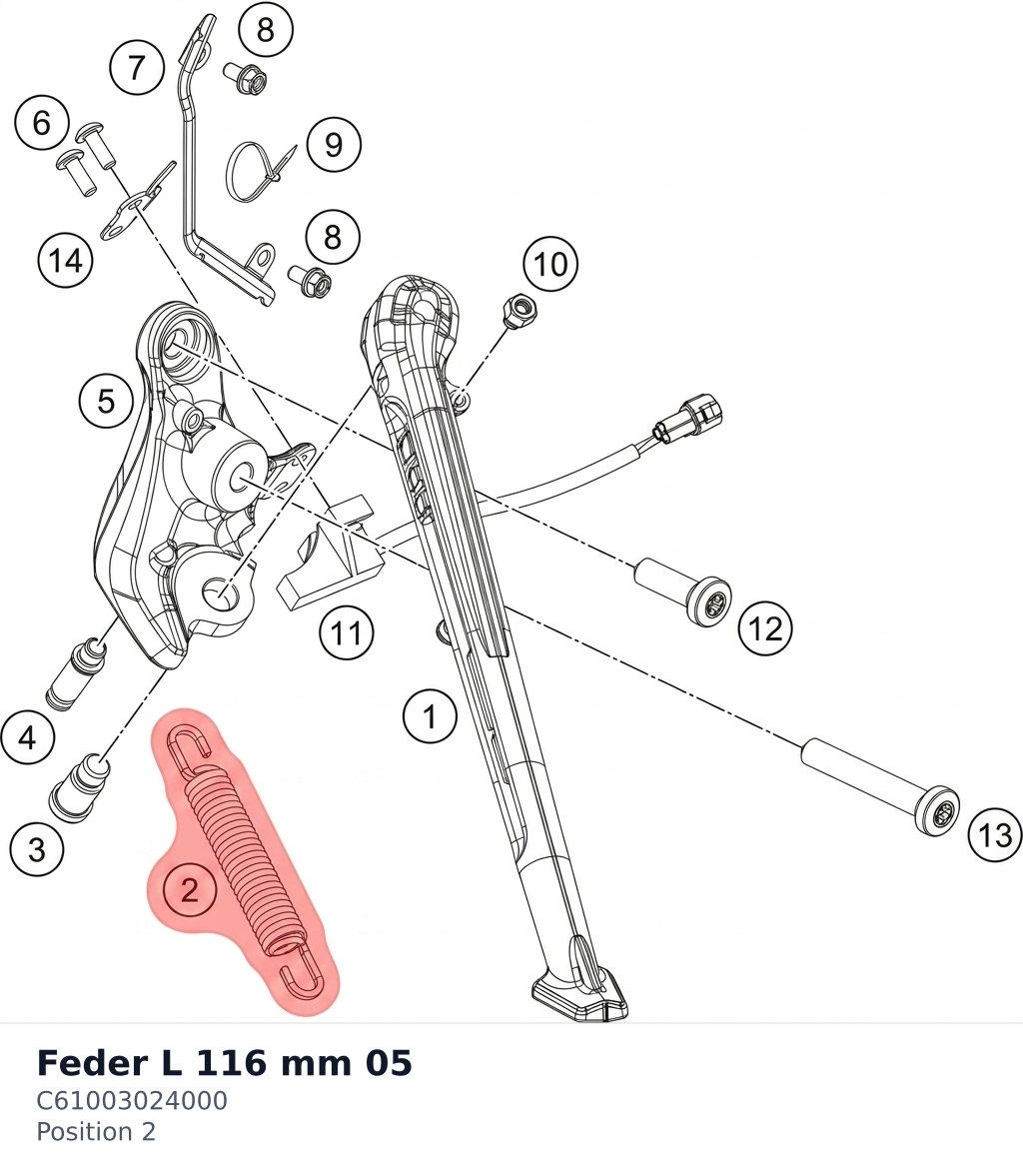 Diagram preview: Feder L  116 mm             05 (C61003024000)