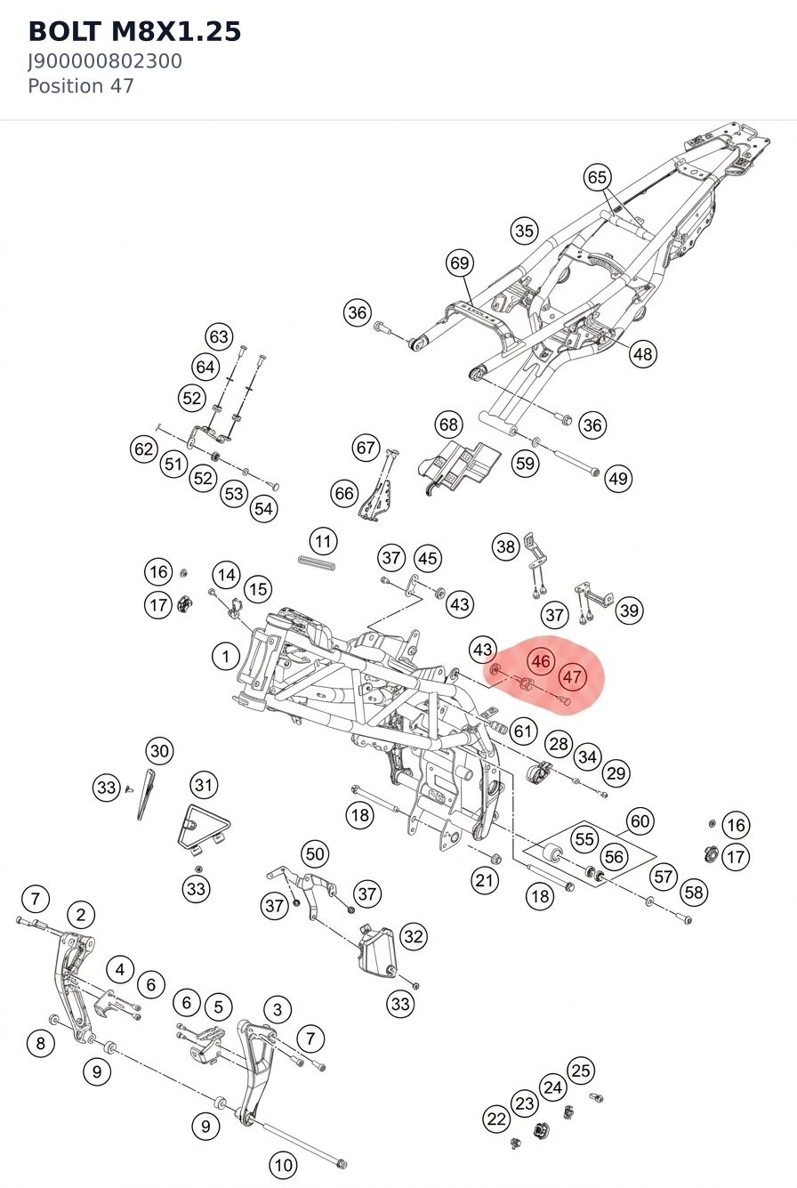 Diagram preview: BOLT M8X1.25 (J900000802300)