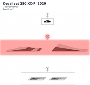 Diagram preview: Decal set 250 XC-F  2020 (79108098020)