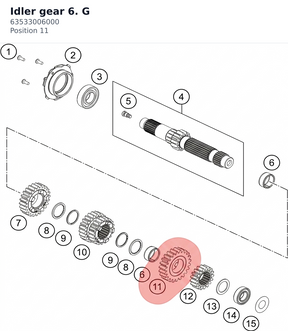 Diagram preview: Idler gear 6. G (63533006000)