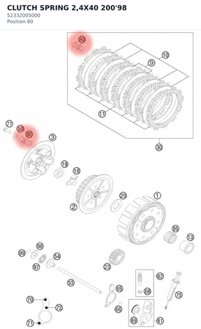 Diagram preview: CLUTCH SPRING 2,4X40  200'98 (52332005000)