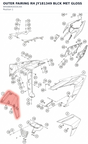 Diagram preview: OUTER FAIRING RH JY181349 BLCK MET GLOSS (94508042033CAA)