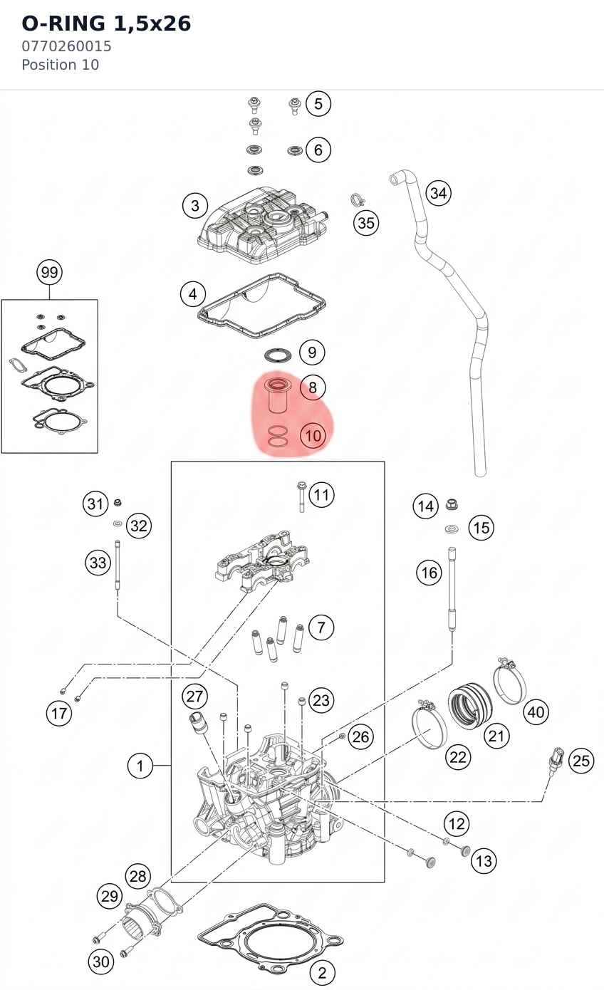 Diagram preview: O-RING 1,5x26 (0770260015)