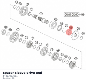 Diagram preview: spacer sleeve drive end (54833032011)