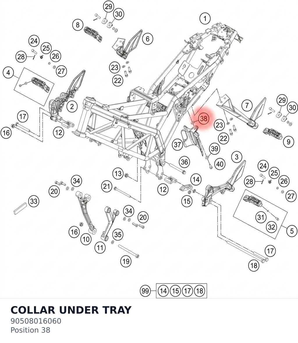 Diagram preview: COLLAR UNDER TRAY (90508016060)