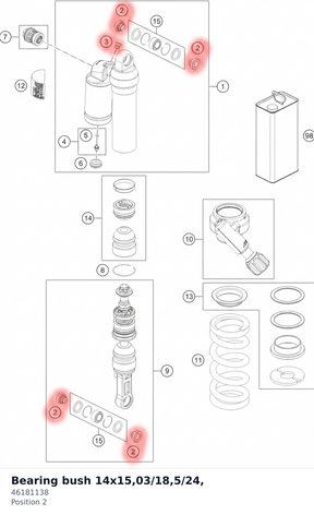 Diagram preview: Bearing bush 14x15,03/18,5/24, (46181138)