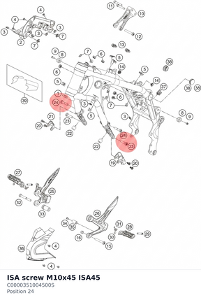 Diagram preview: ISA screw M10x45 ISA45 (C0000351004500S)