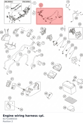 Diagram preview: Engine wiring harness cpl. (61711085033)