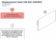 Diagram preview: Displacement label 250 EXC SIXDAYS (79708078035)