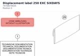 Diagram preview: Displacement label 250 EXC SIXDAYS (79708078035)