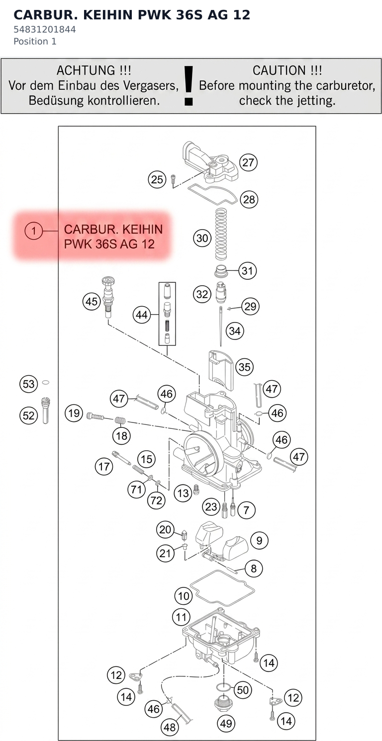 Diagram preview: CARBUR.  KEIHIN PWK 36S AG  12 (54831201844)