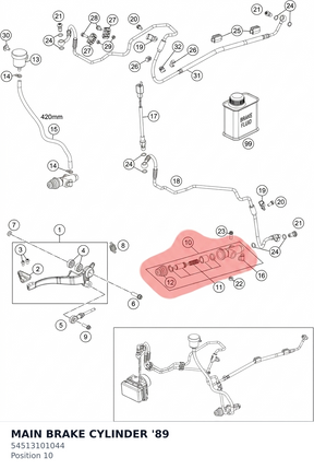 Diagram preview: MAIN BRAKE CYLINDER     '89 (54513101044)