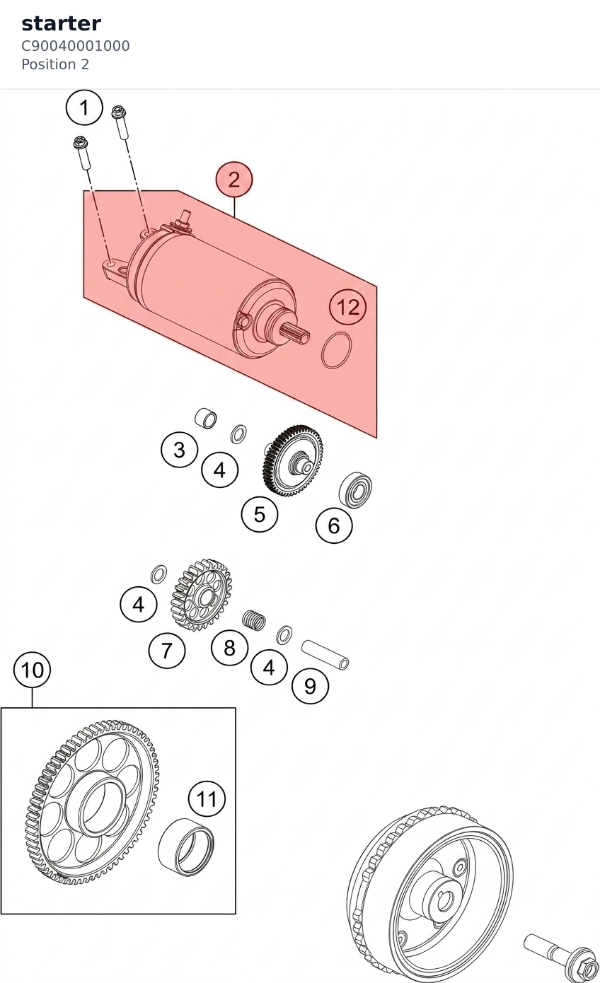 Diagram preview: starter (C90040001000)
