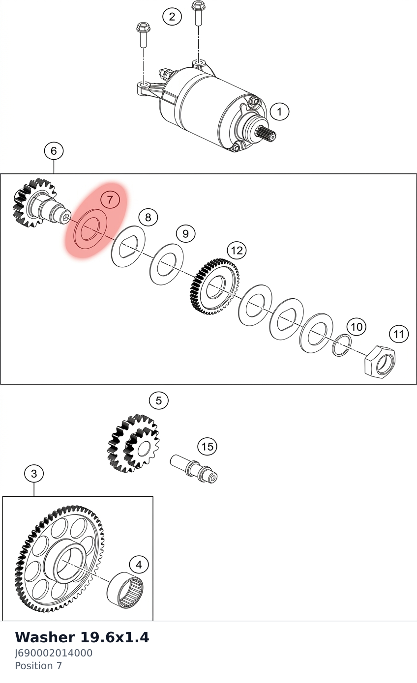 Diagram preview: Washer 19.6x1.4 (J690002014000)