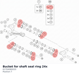 Diagram preview: Bucket for shaft seal ring 24x (61704080020)