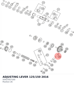 Diagram preview: ADJUSTING LEVER 125/150   2016 (50437057100)