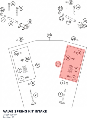 Diagram preview: VALVE SPRING KIT INTAKE (78136028044)