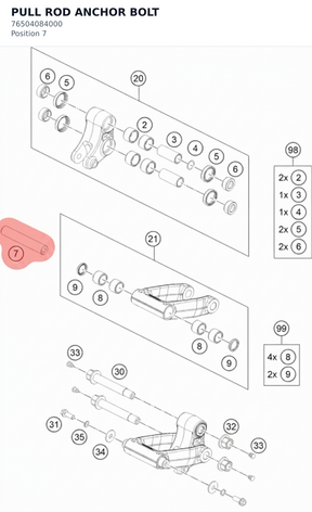 Diagram preview: PULL ROD ANCHOR BOLT (76504084000)